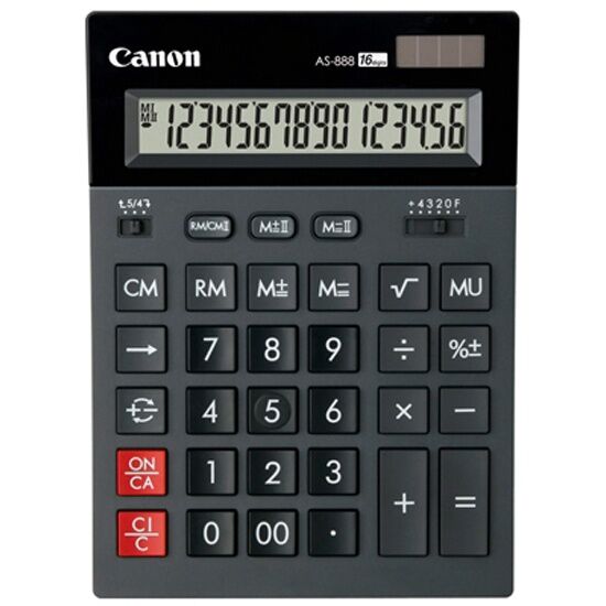 Калькулятор бухгалтерский Canon AS-888, черный - 4