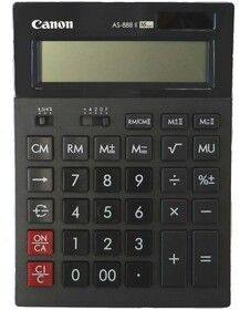 Калькулятор бухгалтерский Canon AS-888, черный - 1
